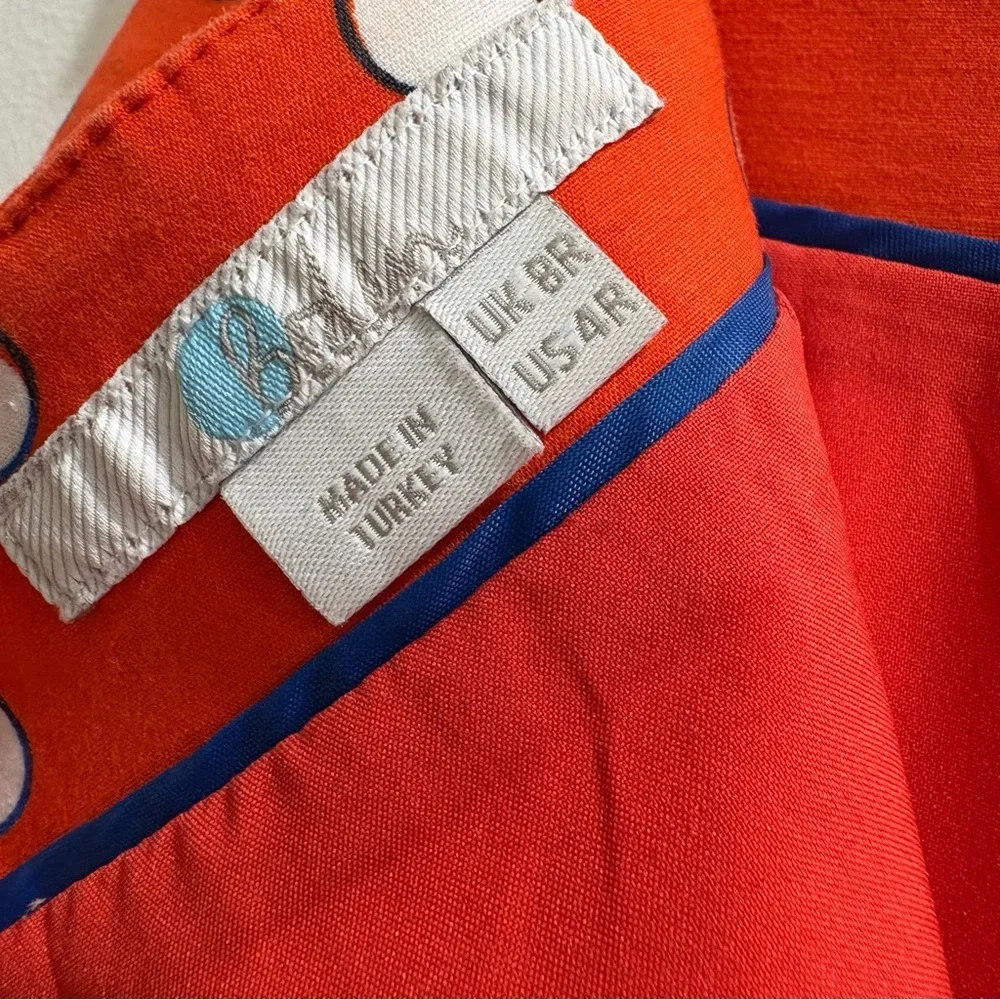 Boden Richmond Pencil Skirt Orange w/polka dots size 4R - Picture 9 of 10